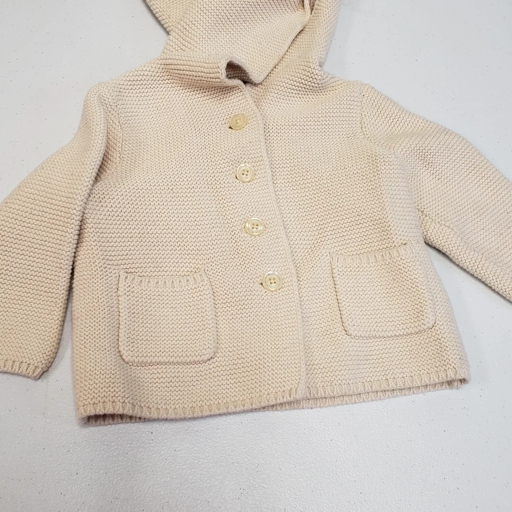 Baby Gap Knit Button Sweater with Bear Ears Size 12-18 Months